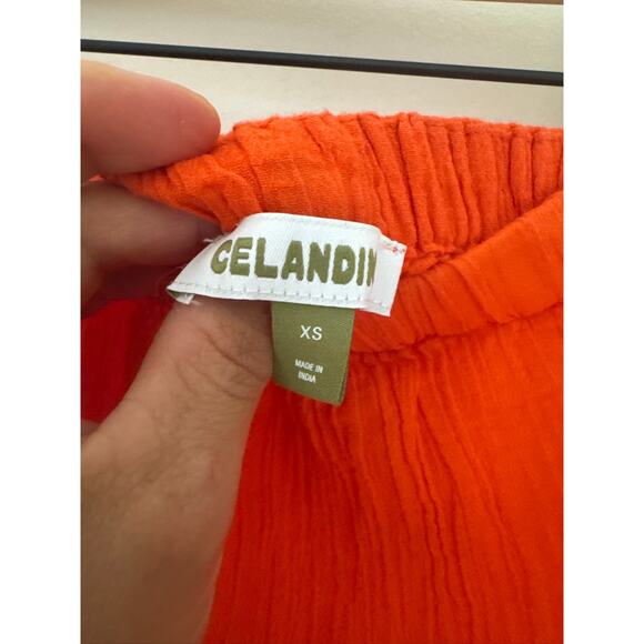 Anthropologie Celandine 100% Cotton Gauze Halter Maxi Dress Orange- XS - Picture 4 of 8